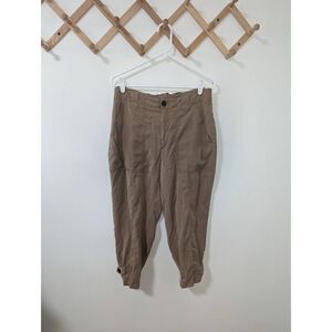 Banana Republic Khaki Cargo Style Ankle Paper Bag Style Pants - Size 12P